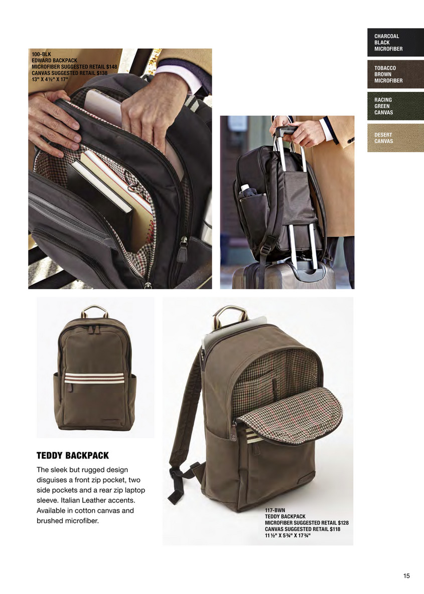 EDWARD order BACKPACK IN GREEN CANVAS BY BAEKGAARD